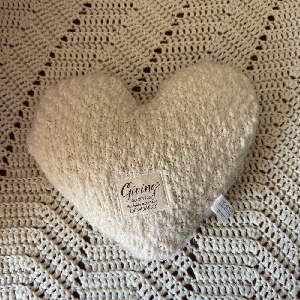 Demdaco Giving Collection Cream Knit Weighted Heart Pillow Comfort Gift